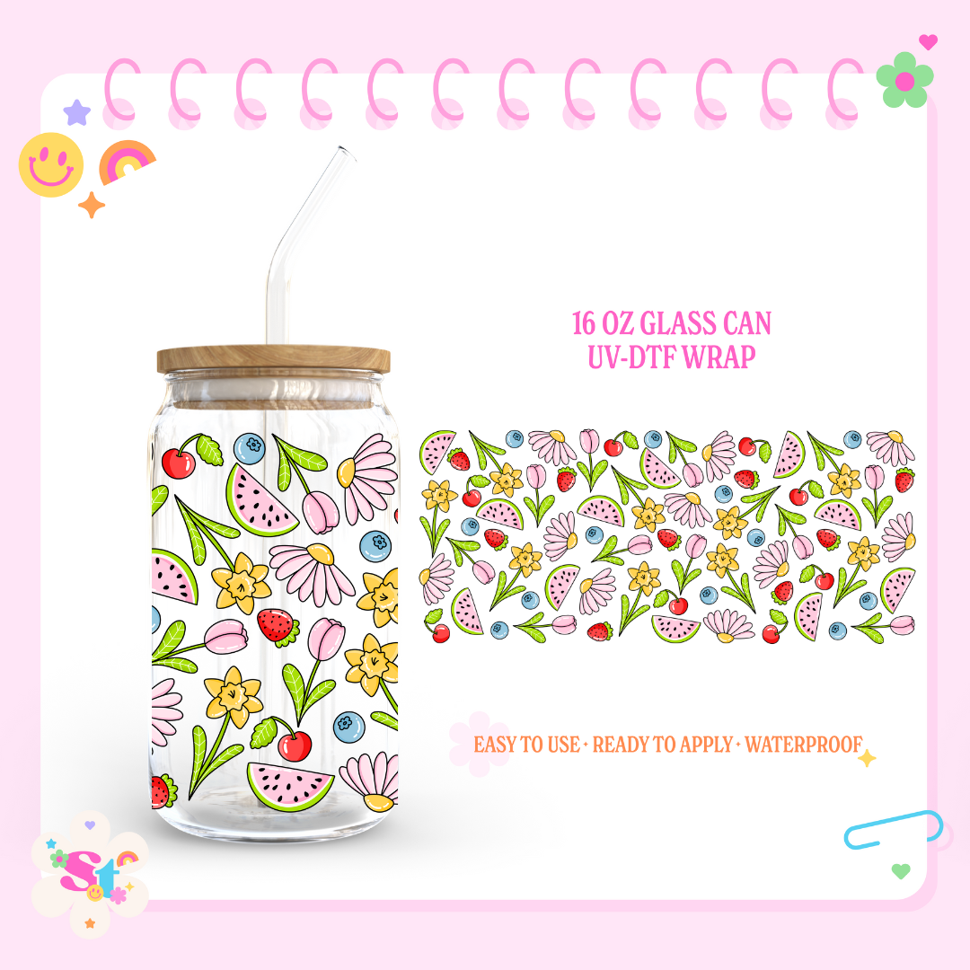 FRUIT FLORALS - 16 OZ UV DTF
