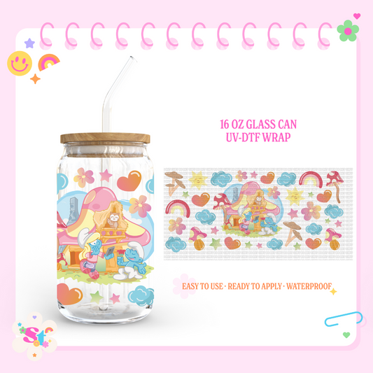 SMURF FRIENDS - 16 OZ UV DTF WRAP