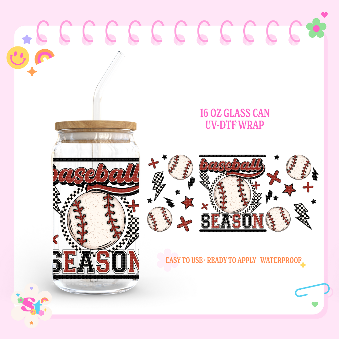 BASEBALL SEASON - 16 OZ UV DTF