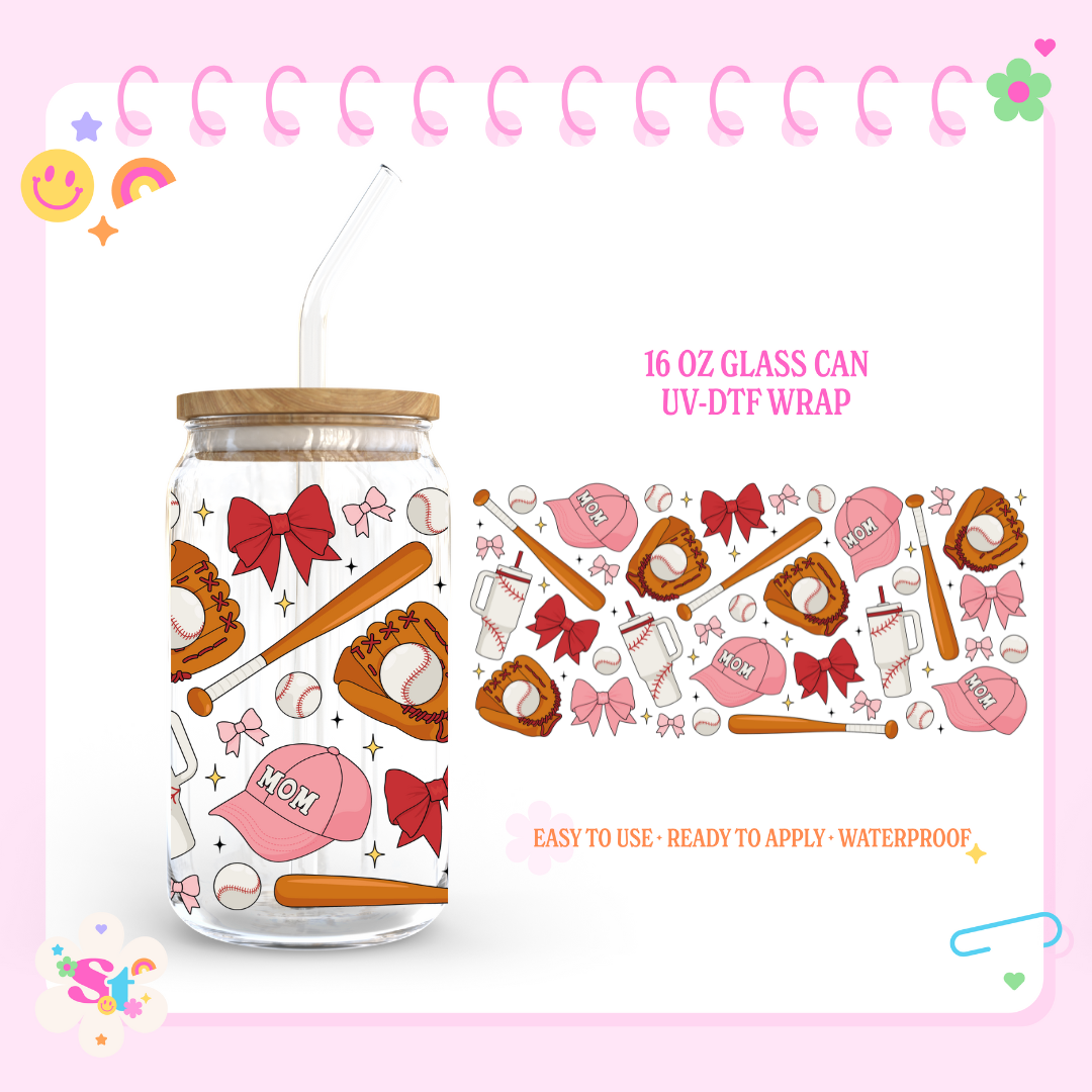BASEBALL MOM - 16 OZ UV DTF