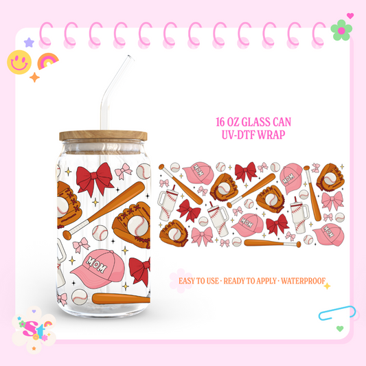 BASEBALL MOM - 16 OZ UV DTF