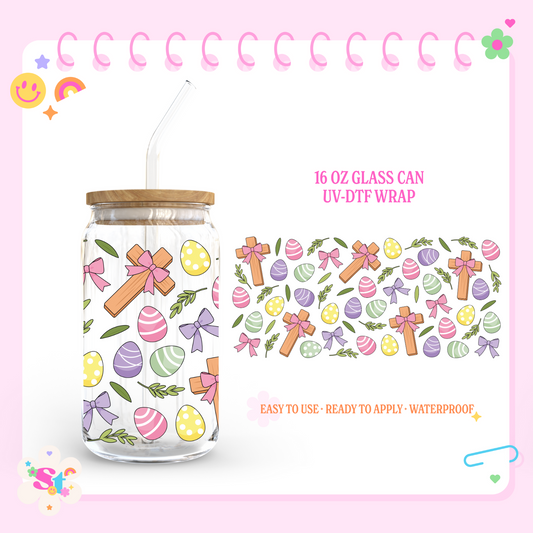 CROSS & EASTER EGGS - 16 OZ UV DTF