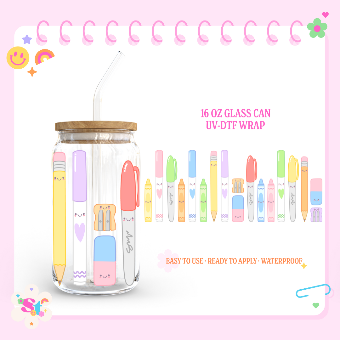 SCHOOL ESSENTIALS - 16 OZ UV DTF