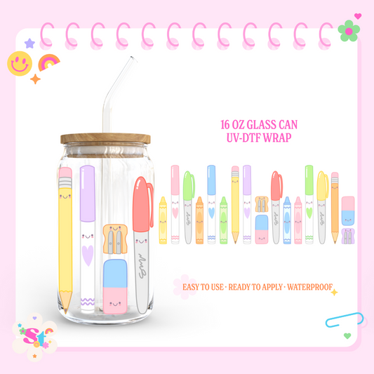 SCHOOL ESSENTIALS - 16 OZ UV DTF