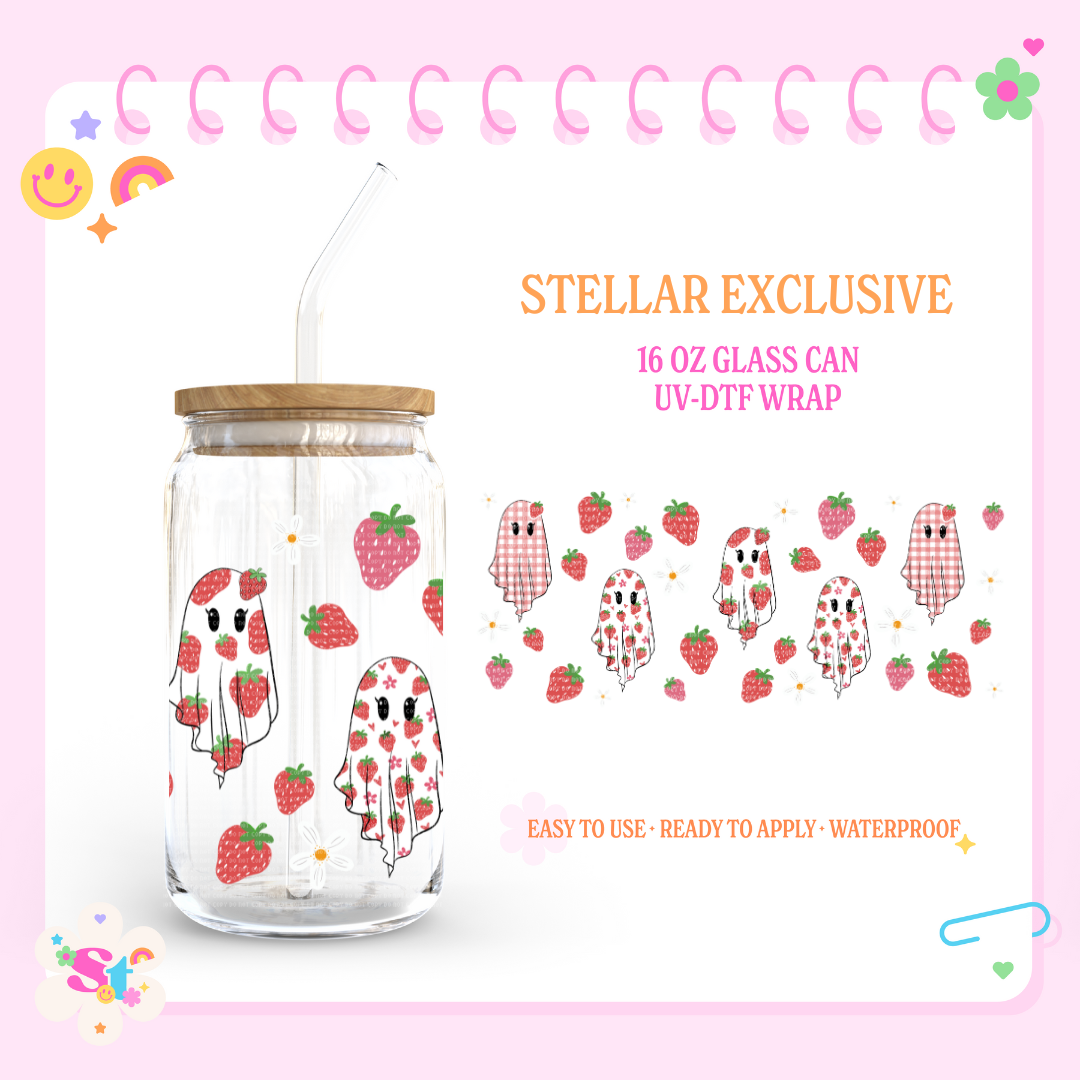 STRAWBERRY GHOSTS EXCLUSIVE - 16 OZ UV DTF