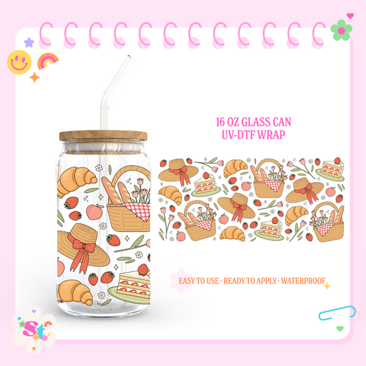 SPRING PICNIC STRAWBERRY - 16 OZ UV DTF