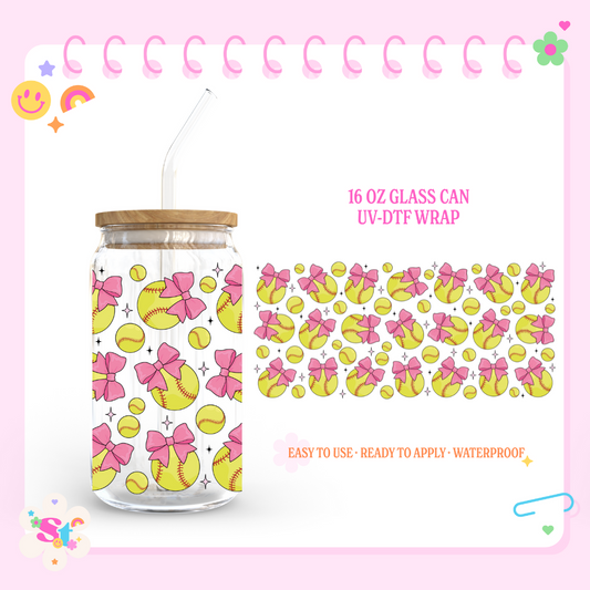 SOFTBALL COQUETTE - 16 OZ UV DTF