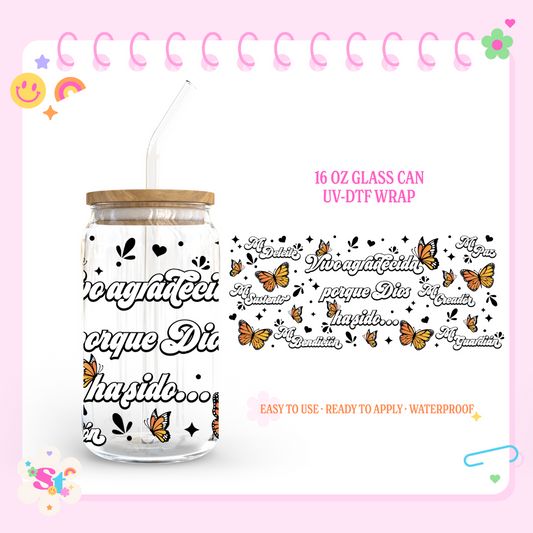 AGRADECIDA - 16 OZ UV DTF