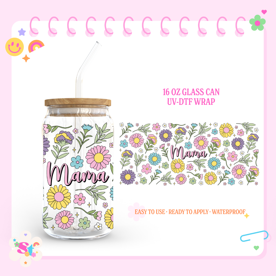 MAMA FLORAL - 16 OZ UV DTF