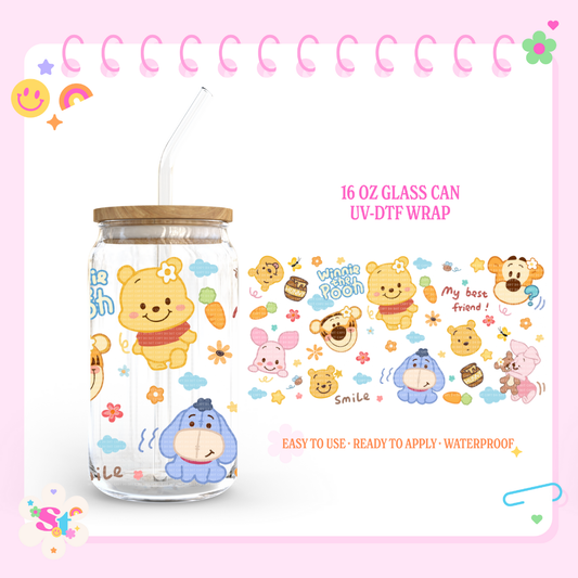 HONEY BEAR DOODLES - 16 OZ UV DTF