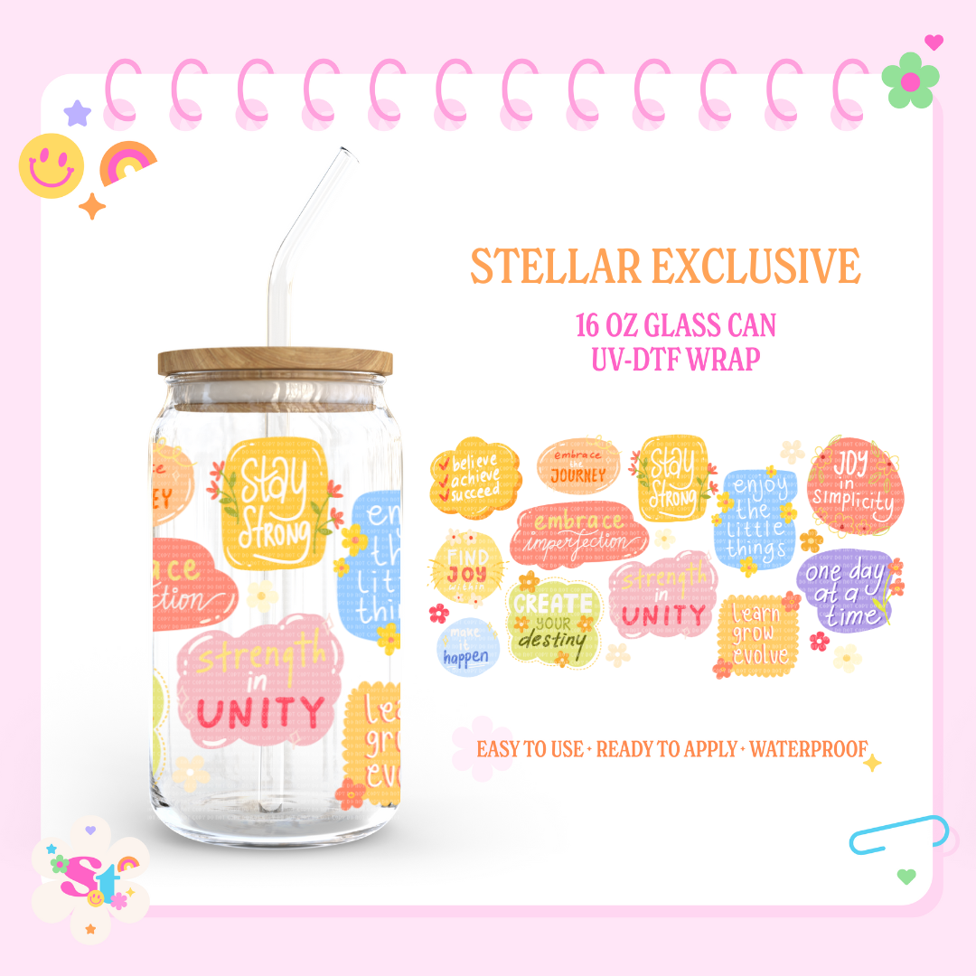 POSITIVE AFFIRMATIONS EXCLUSIVE - 16 OZ UV DTF