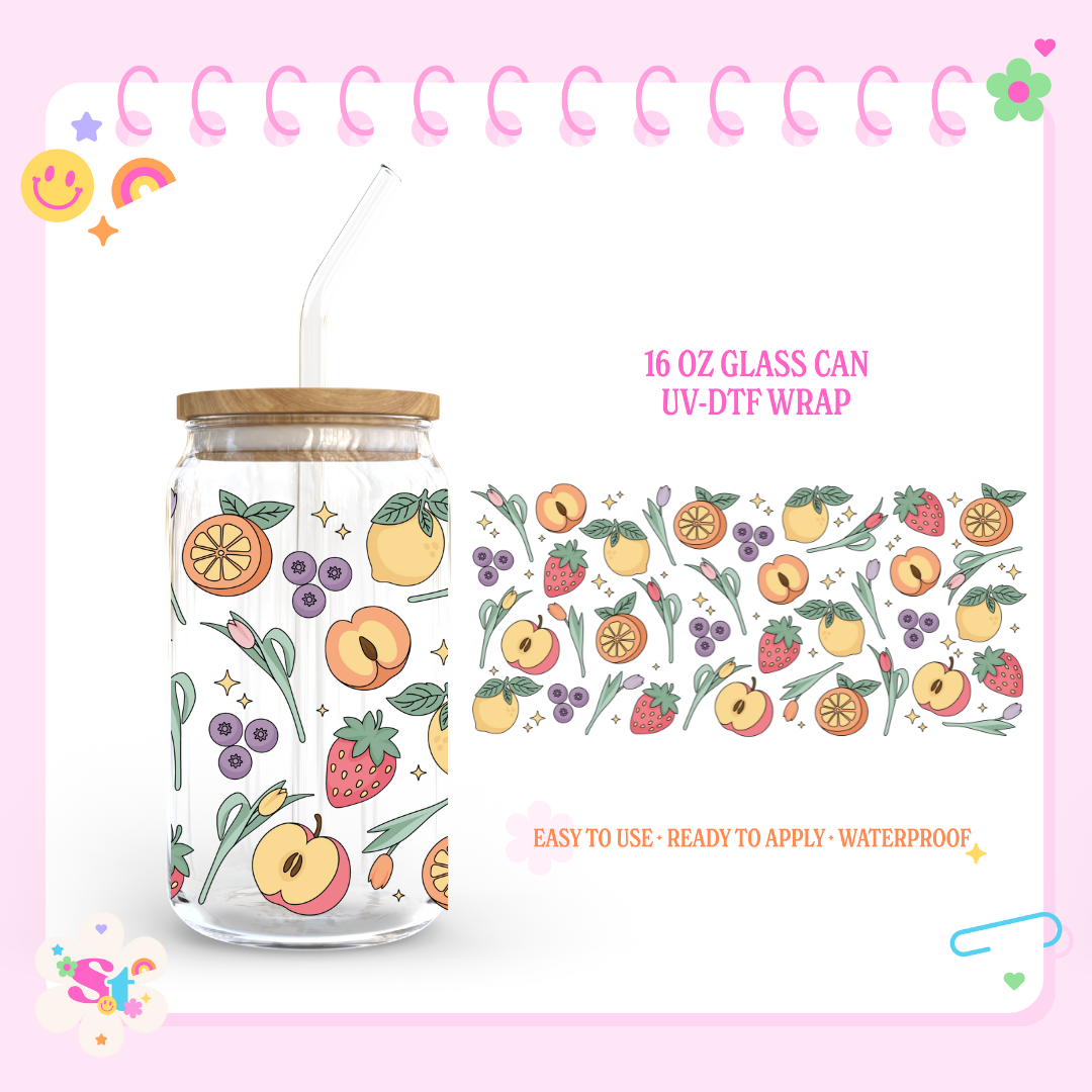 TULIPS AND FRUITS - 16 OZ UV DTF