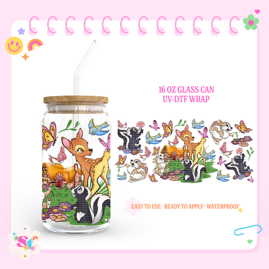 SPRING DEER FRIENDS  - 16 OZ UV DTF