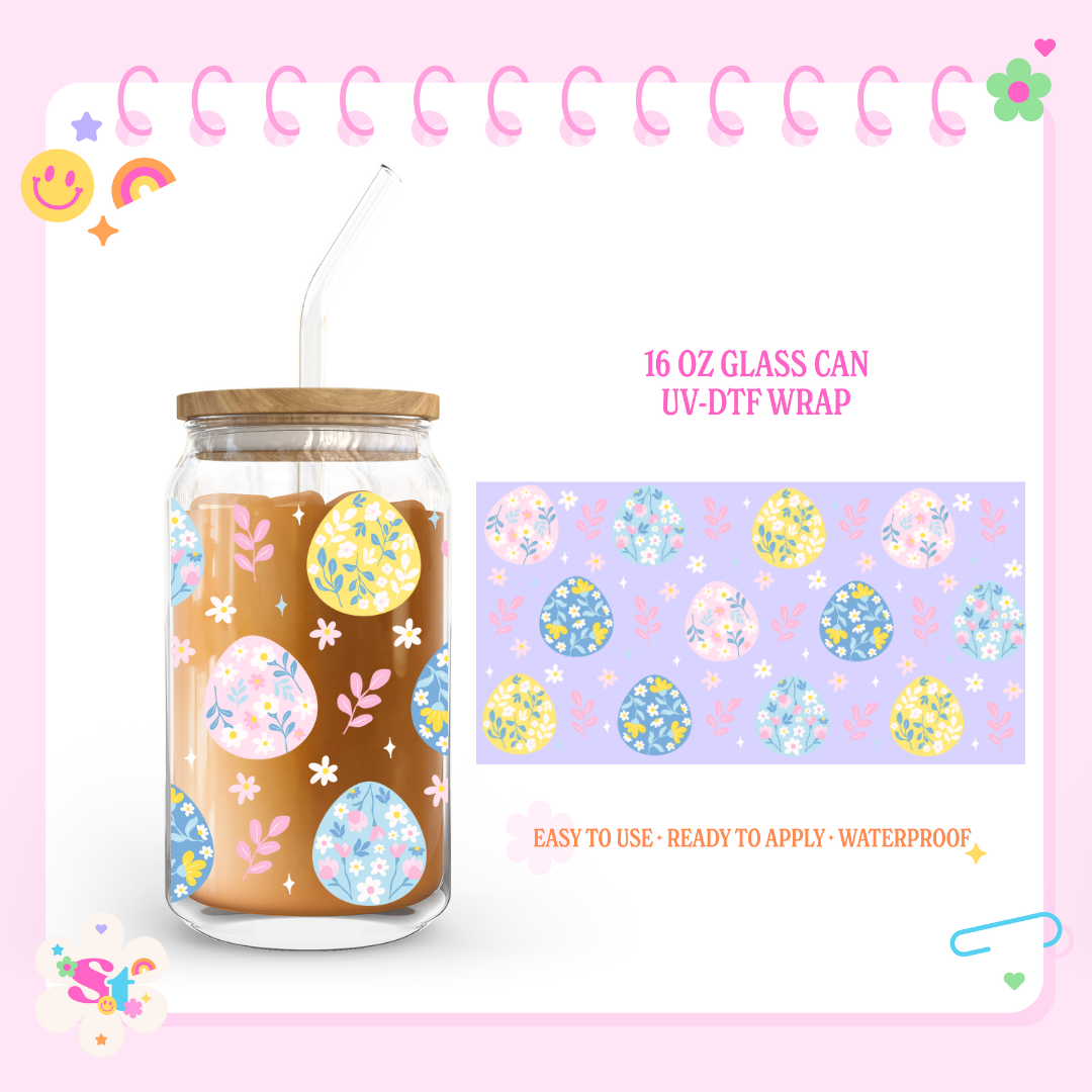 FLORAL EGGS - 16 OZ UV DTF