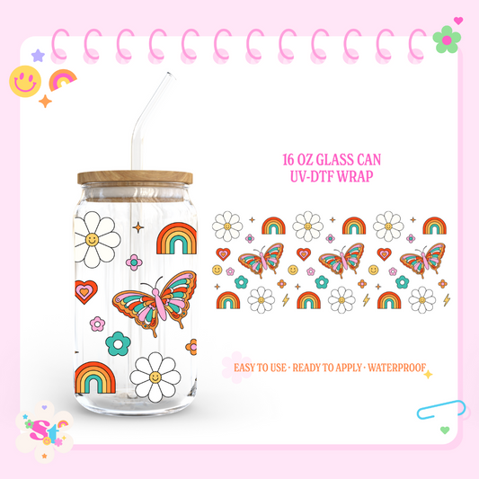 BUTTERFLY DOODLES - 16 OZ UV DTF WRAP
