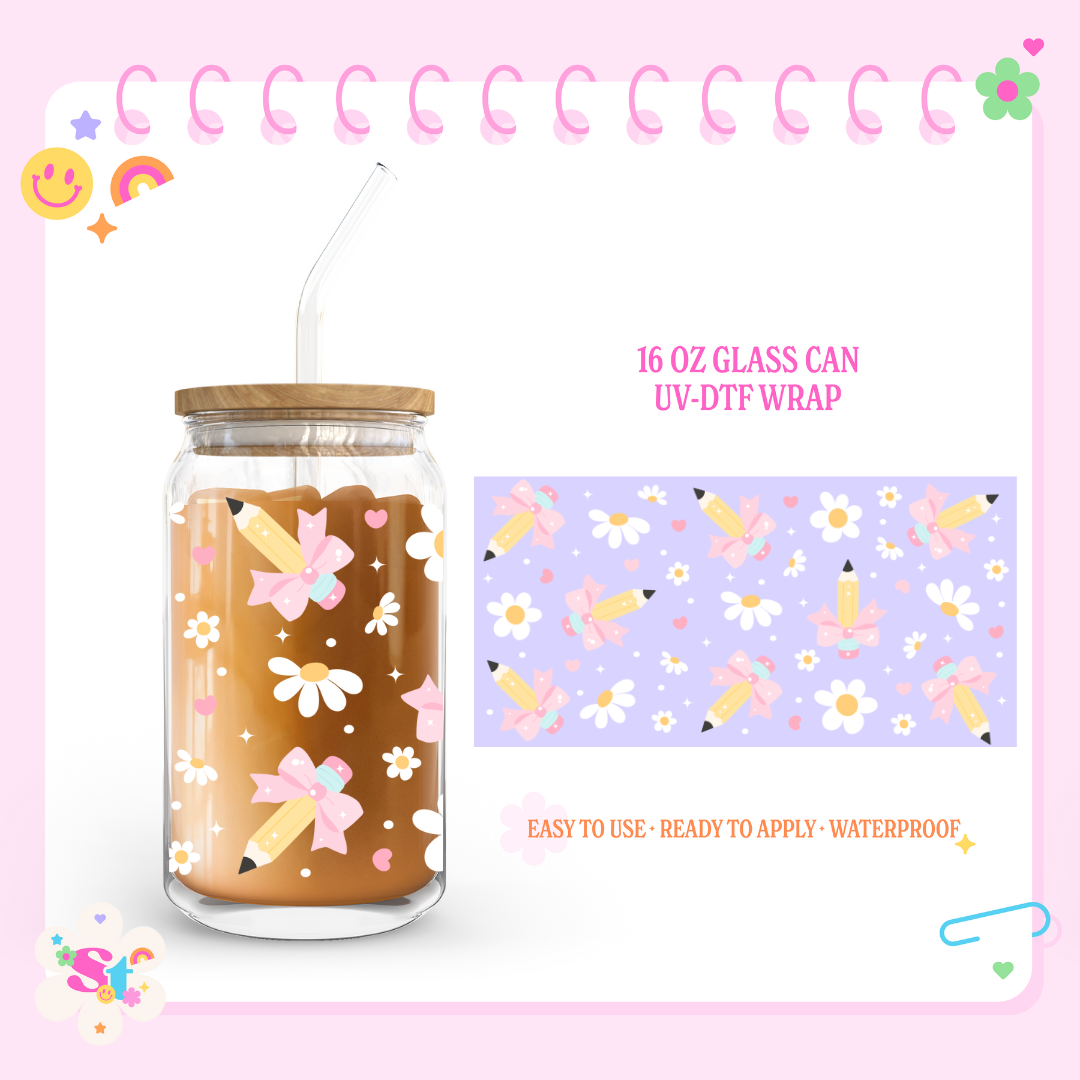 FLORAL PENCIL - 16 OZ UV DTF