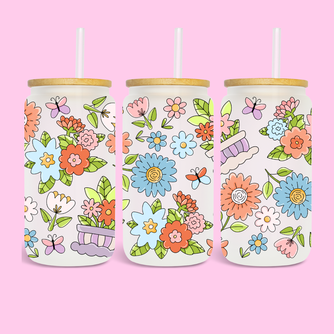 FLORALS - 16 OZ UV DTF WRAP