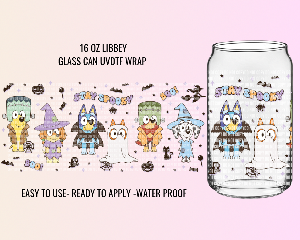 DOG HALLOWEN EXCLUSIVE - 16 OZ UV DTF WRAP