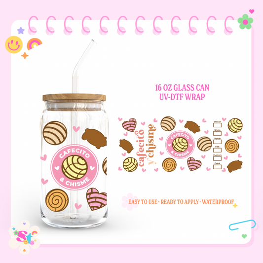 CAFECITO Y CHISME SB - 16 OZ UV DTF WRAP