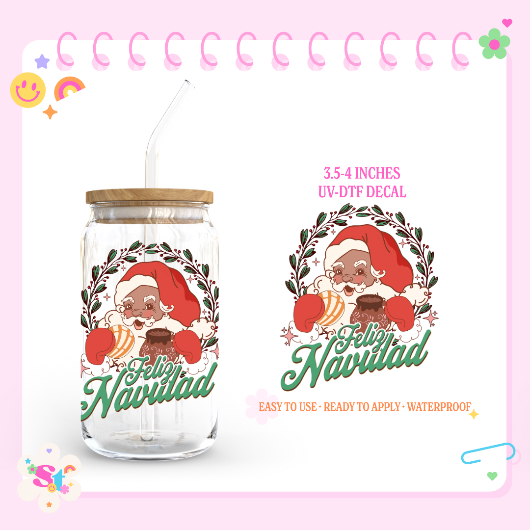 FELIZ NAVIDAD SANTA - UV DTF DECAL