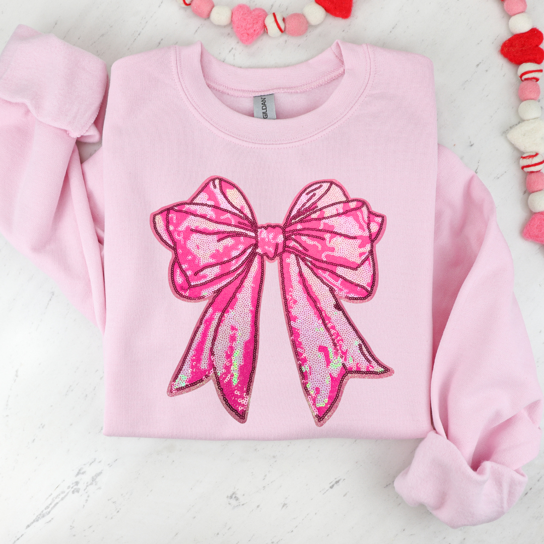 PINK BOW - SEQUIN PATCH