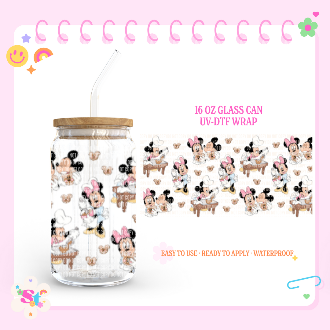 MOUSE BAKING GINGERBREAD - 16 OZ UV DTF WRAP