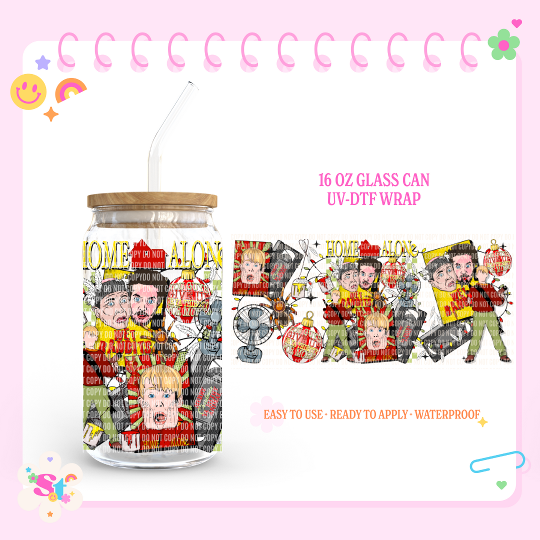 HOME LEFT ALONE - 16 OZ UV DTF WRAP