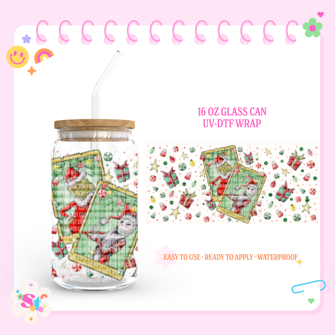 CHRISTMAS CARDS - 16 OZ UV DTF WRAP