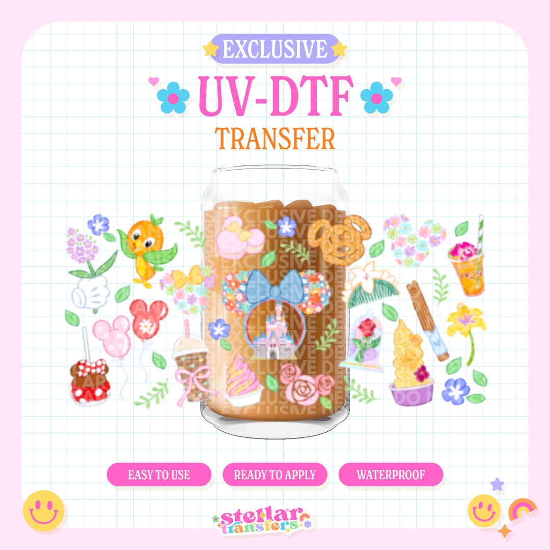 FLOWERS MAGICAL PARK EXCLUSIVE - 16 OZ UV DTF
