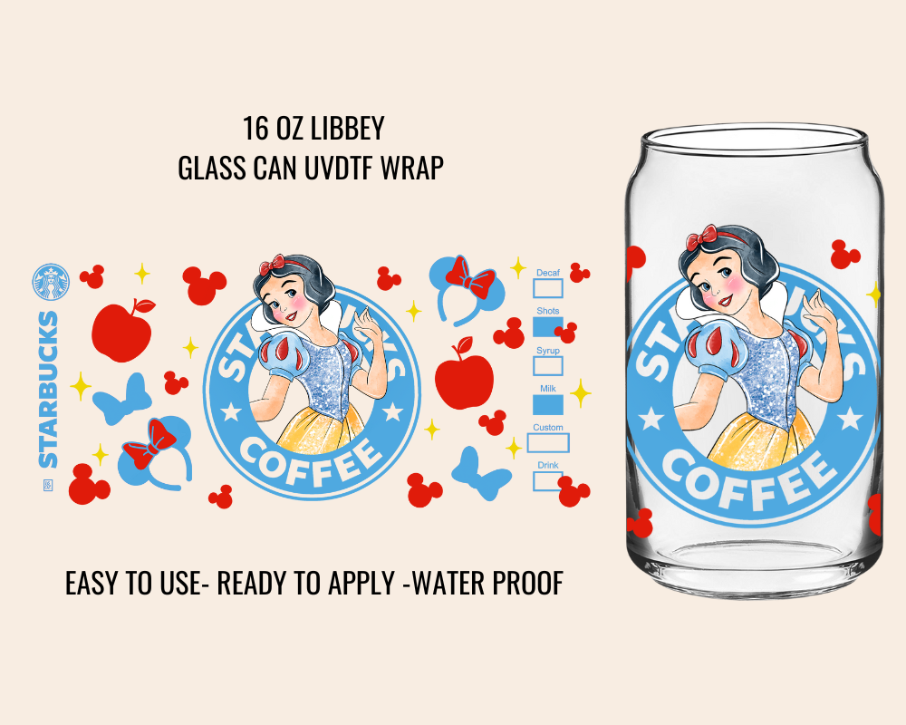 PRINCESS APPLE - 16 OZ UV DTF WRAP