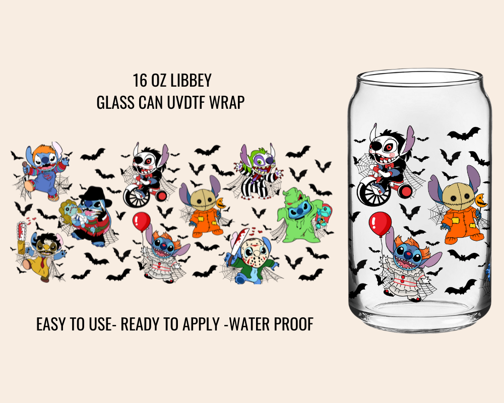 ALIEN HALLOWEEN DRESS UP EXCLUSIVE - 16 OZ UV DTF WRAP