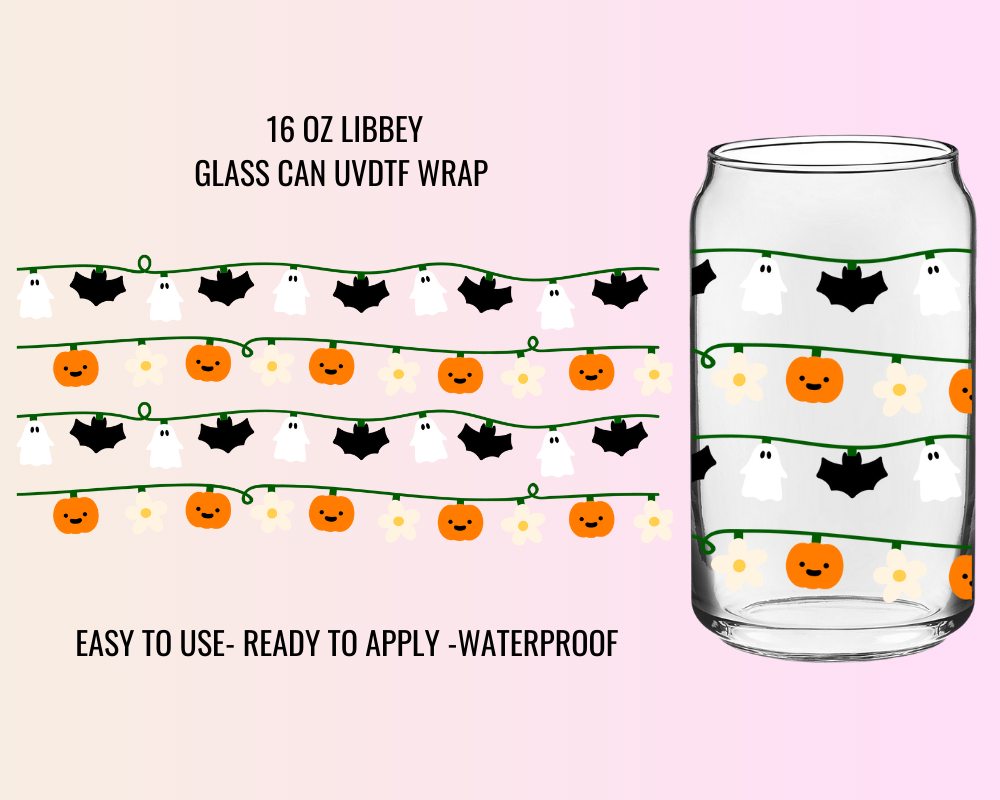 HALLOWEEN LIGHTS - 16 OZ UV DTF WRAP