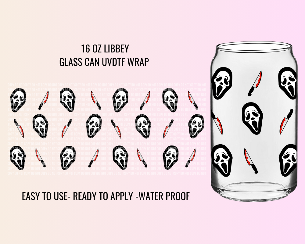 GHOST MASK - 16 OZ UV DTF WRAP