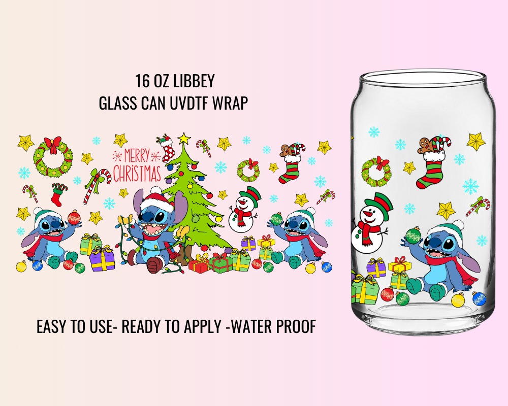 ALIEN CHRISTMAS TREE- 16 OZ UV DTF WRAP