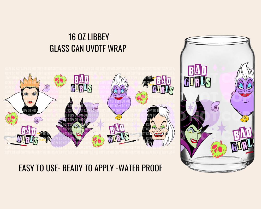 BAD GIRLS EXCLUSIVE - 16 OZ UV DTF WRAP