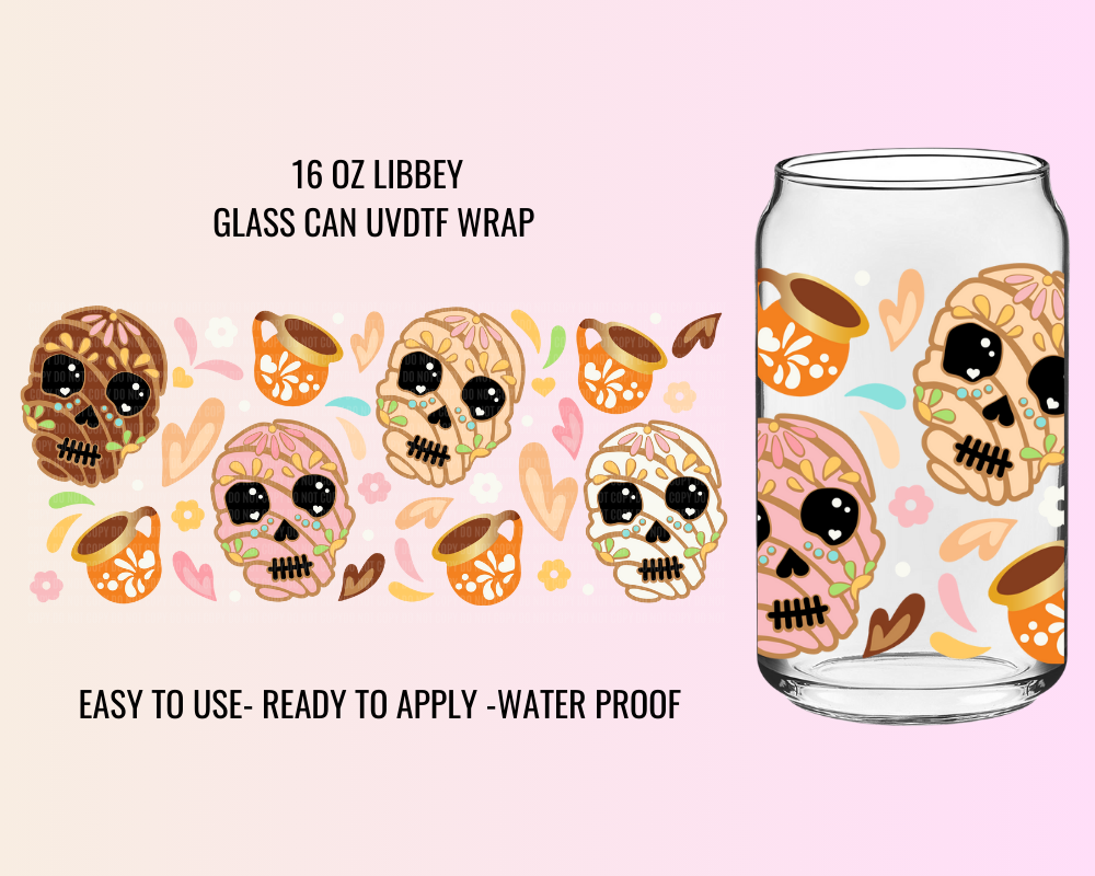 CONCHA SUGAR SKULL - UV DTF WRAP