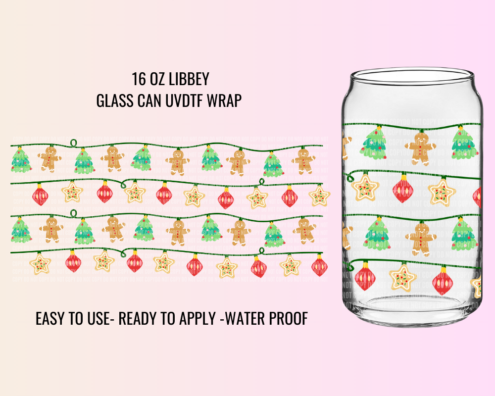 CHRISTMAS LIGHTS EXCLUSIVE - 16 OZ UV DTF WRAP