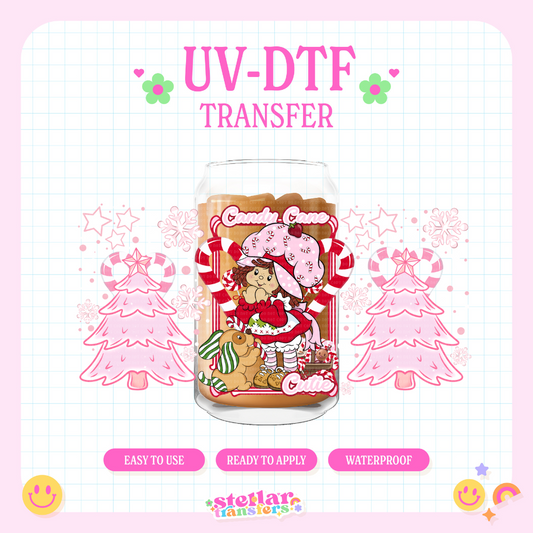 STRAWBERRY CANDY CANE CUTIE - 16 OZ UV DTF
