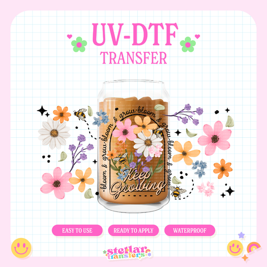 KEEP GROWING - 16 OZ UV DTF