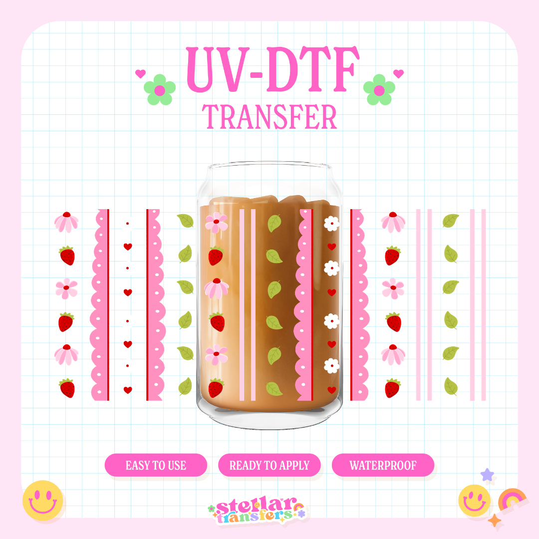 STRAWBERRY PINK - 16 OZ UV DTF