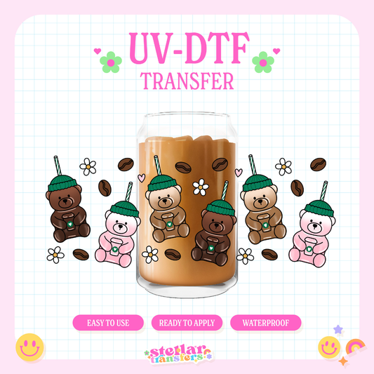 TEDDY BEAR COFFEE CUP - 16 OZ UV DTF