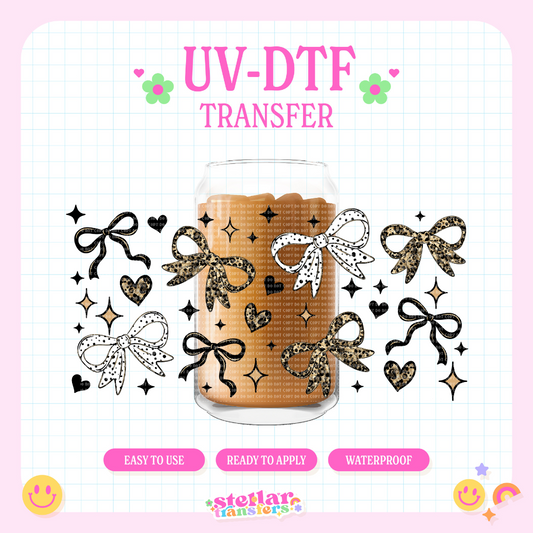 LEOPARD BOWS - 16 OZ UV DTF