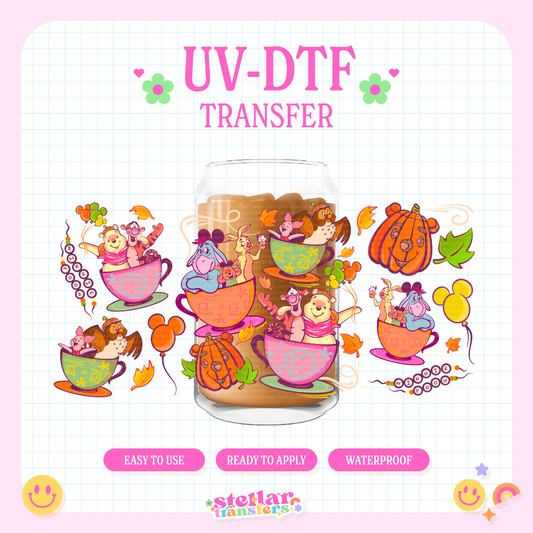 HONEY FRIENDS TEACUP - 16 OZ UV DTF
