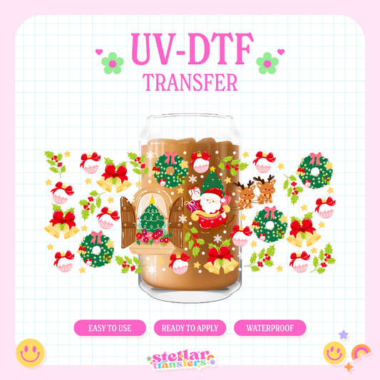 MERRY XMAS SANTA - 16 OZ UV DTF