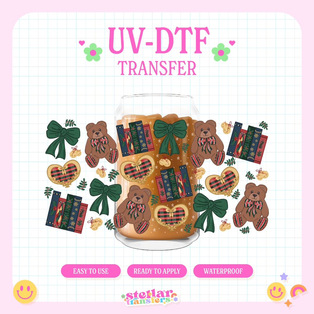 VINTAGE TEDDY BEAR CHRISTMAS - 16 OZ UV DTF