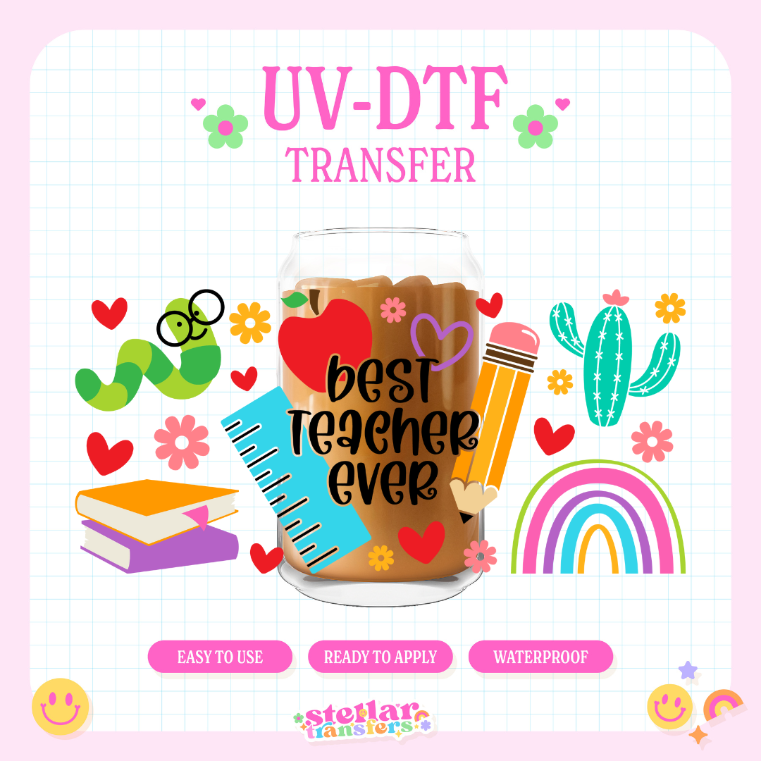 SCHOOL BEST TEACHER - 16 OZ UV DTF
