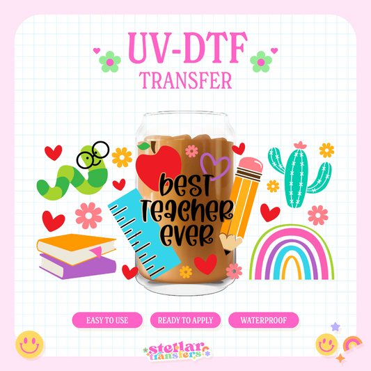 SCHOOL BEST TEACHER - 16 OZ UV DTF