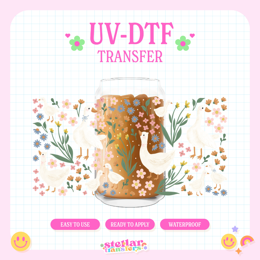FLORAL GOOSE  - 16 OZ UV DTF