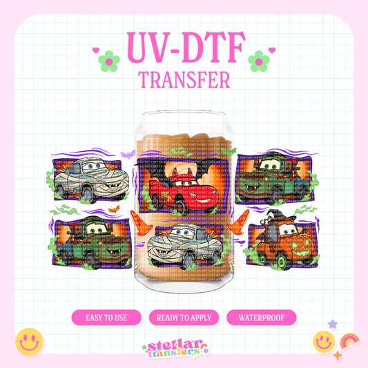 SPOOKY CARS - 16 OZ UV DTF