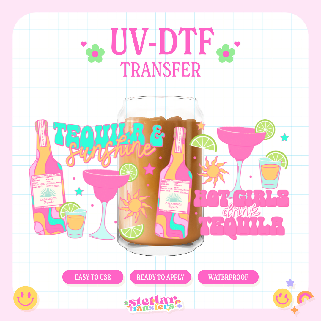 PINK TEQUILA & SUNSHINE - 16 OZ UV DTF